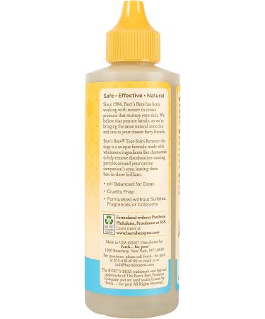 Burt's Bees Tear-Stain Remover for Dogs with Chamomile - 4 fl oz | Gentle Pet Care - Buy Online on GoSupps.com