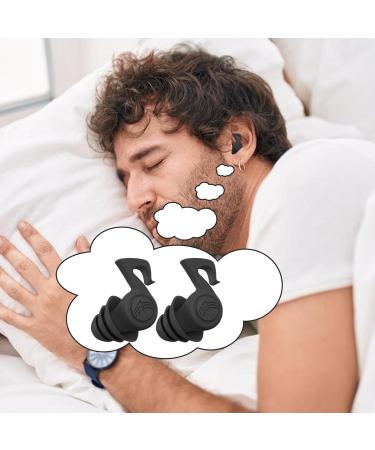 Sleep Ear Plugs | 3-Layer Reusable Silicone Earplugs - Effective Washable Ear Plugs Super Soft High Decibel Ear Plugs for Reading Black 1 count (Pack of 1) - Buy Online on GoSupps.com