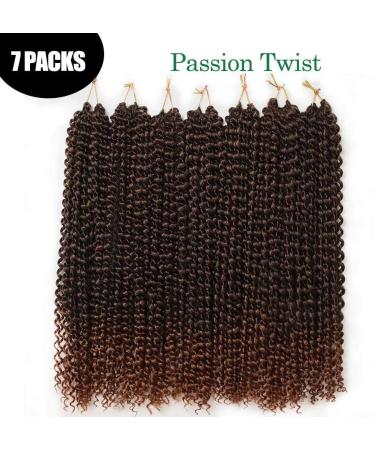 Passion Twist Hair - 7 Packs 18-Inch Water Shaft Bohemian Crochet Extensions (T1B-30#) | YDDM Authentic Hair - Buy Online on GoSupps.com