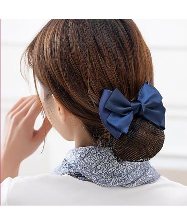2 Pieces Hair Bowknot Bun Covers | Elastic Mesh Hair Caps for Nurses & Flight Attendants - Shop Internationally! - Buy Online on GoSupps.com