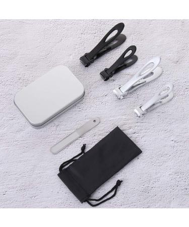 Premium Portable Stainless Steel Nail Clippers & Shaving Blades - Slip-Resistant Durable & Perfect for Thick Nails (Black L Set) - International Shipping Available - Buy Online on GoSupps.com