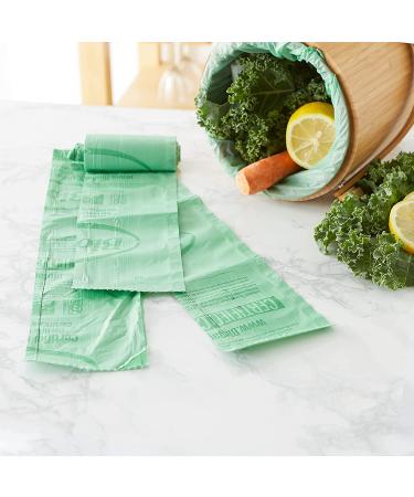 RSVP International 1 Gallon Kitchen Compost Pail with Compostable Bags - Green - Buy Online on GoSupps.com