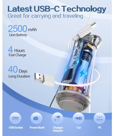 Cordless Water Flosser with 6 Modes OLED Display - IPX8 Waterproof Dental Flosser for Teeth Cleaning - USB-C Rechargeable - 5 Jet Tips Included - Buy Online on GoSupps.com