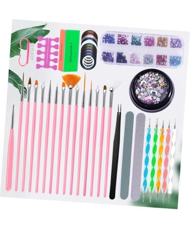 Healeved 1 Set Nail Art Brush Nail Art File Tweezers Nail Dotting Tools Manicure Kit Crystal Kit Rhinestone for Nails Fingernail Buffer Professional Pedicure Tools Nail Lamp Painted - Buy Online on GoSupps.com