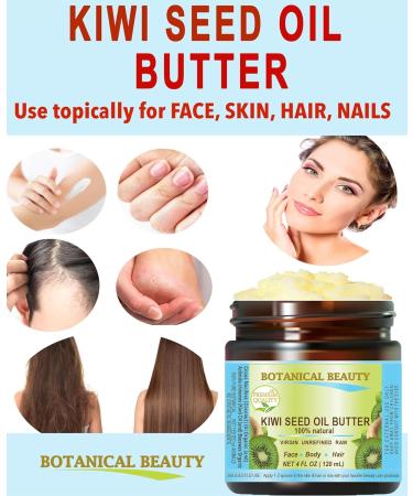 Botanical Beauty KIWI SEED OIL BUTTER RAW VIRGIN UNREFINED Cold Pressed for Face Body Hair Nails Skin Hands Rich in vitamin E Vitamin C (4 Fl Oz) 4 Fl Oz (Pack of 1) - Buy Online on GoSupps.com