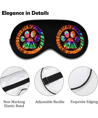 Tie Dye Animal Paw Print Sleep Mask | Adjustable Blindfold for Sleeping | Blocks Light for Night Travel | Men Women - Buy Online on GoSupps.com