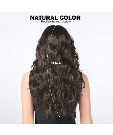 HAIRCUBE Long Brown Wavy Wig for Women | Synthetic Hair Wig with Bangs | Everyday Style & Comfort - Buy Online on GoSupps.com