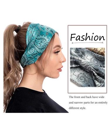 Aceorna Boho Bandeau Headbands - Floral Printed Elastic Turban Hair Scarf for Women - Buy Online on GoSupps.com