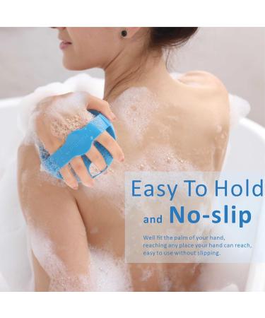HIEERBUS Silicone Body Scrubber Gentle Exfoliating Body Scrubber in Shower Silicone Loofah with Easily Lather Bristles Long Lasting and More Hygienic Than Traditional Shower Loofah 1Pack Blue  - Buy Online on GoSupps.com