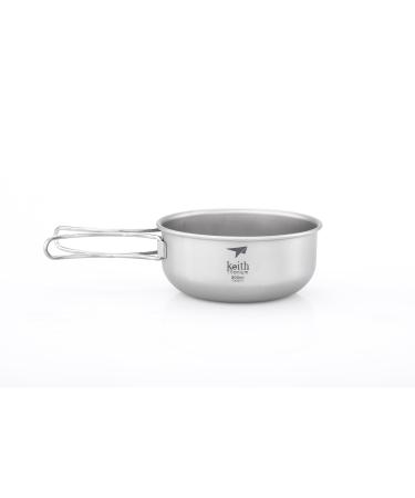 Keith Titanium Ti5323 Single-Wall Bowl with Folding Handle - 10.1 fl oz