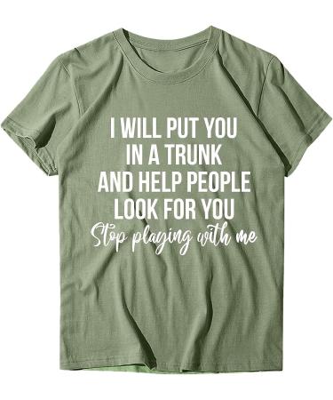 Aniywn Women's Funny Graphic Tees - Short Sleeve Round Neck Casual Sports T-Shirt (X-Large, Green) - Buy Online on GoSupps.com