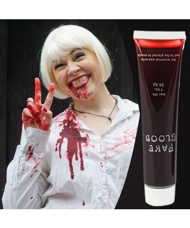  G n rique Vampire Blood - Realistic Fake Blood Makeup | Washable Blood Gel for Face and Body Realistic Vampire Blood for Dress-Up Halloween Play Blood Paintable Theatrical Blood for Costume - Buy Online on GoSupps.com