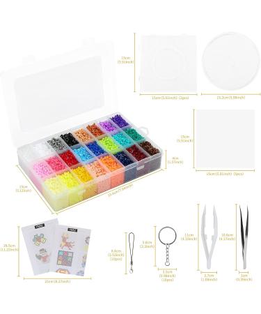 24,000 Fuse Beads Kit - 24 Colors 2.6mm Tiny Mini Beading Set with Pegboards and Ironing Paper for Party Crafts - Buy Online on GoSupps.com