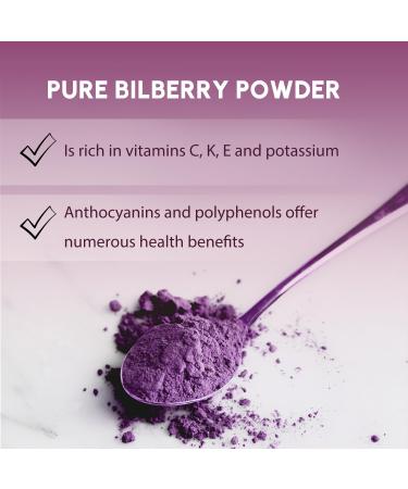 Bilberry Powder 8 oz Natural Powder for Beverages Cooking - Buy Online on GoSupps.com