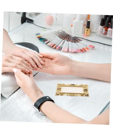  PAMINGONO Resin Nail Art Palette Nail Art Painting Mixed Color Palettes with Gold Edge Nail Gels Color Makeup Display Board Pallet for Nail Art - Buy Online on GoSupps.com