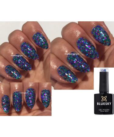 Bluesky Nail Gel Polish Merry Xmas Christmas Red Green Purple and Blue Glitter Christmas Color UV LED Soak Off 10ml