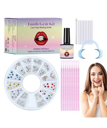 Tartar set beginner tooth jewelry fashionable tooth stones DIY tooth crystals easy-to-install gemstones sparkling tooth stickers gemstet tooth jewelry with glue for a beautiful