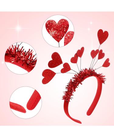 Minkissy 2 Pieces Heart Hair Tillettes - Valentine's Day Headband for Women & Girls | Perfect for New Year & Christmas Photo Props - Buy Online on GoSupps.com