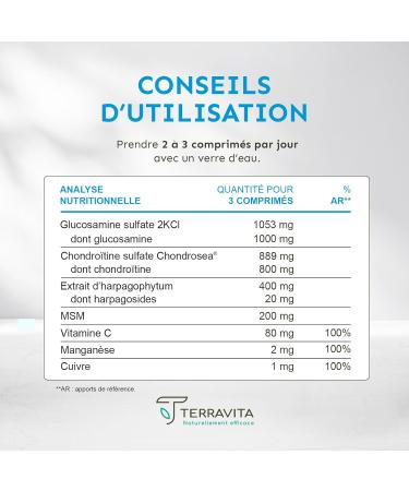 Glucosamine Chondroitin | With Harpagophytum + MSM + Vitamin C + Trace Elements | Painful Joints - Osteoarthritis - Loss of M - Buy Online on GoSupps.com