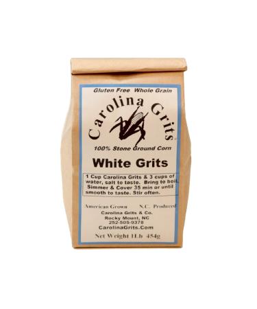 Carolina Grits Company Traditionally Stone Ground Carolina Grits Whole Grain and Gluten Free (White 1 Pack (16 ounces)) - Buy Online on GoSupps.com