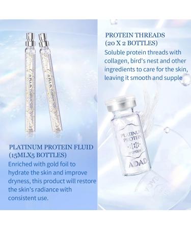Protein Lifting Set Gold Face Serum Active Collagen Silk Thread Face Serum Absorbent Collagen Threads for Wrinkle Reduction Firming Skin - Buy Online on GoSupps.com