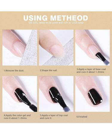Clear Gel Nail Polish Top Coat Set - No Wipe Base & Top Coat Kit for Salon-Quality Manicures - 2 Pcs 8ml - Buy Online on GoSupps.com