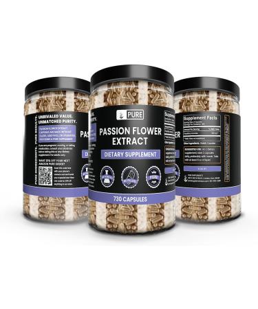 PURE ORIGINAL INGREDIENTS Passion Flower Extract (730 Capsules) No Magnesium Or Rice Fillers Always Pure Lab Verified 730 Count (Pack of 1) - Buy Online on GoSupps.com