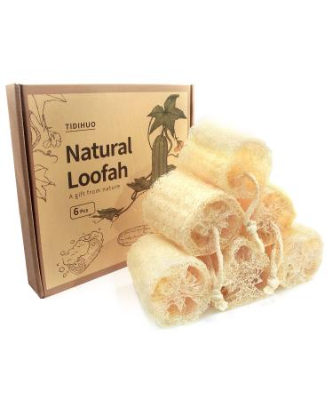 6Pack Natural Loofah Sponge Gentle Exfoliation with The Shower Luffa Scrubber Unveil Your Skin's Natural Beauty