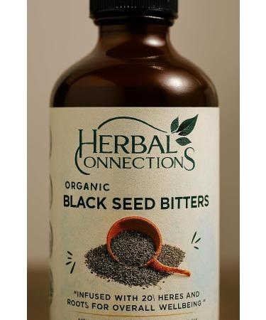 Organic Black Seed Bitters with Maca and Honey - Infused with 20+ Herbs and Roots - Vegan and Gluten-Free 16 Ounces - Buy Online on GoSupps.com