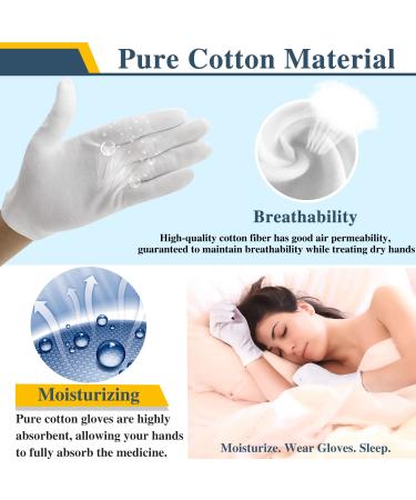 24 Pcs White Cotton Moisturizing Gloves for Dry Hands & Eczema - X-Small Size for Kids and Women | Ideal for Overnight Use, Cosmetic Care, and Silver Jewelry Inspection - Buy Online on GoSupps.com