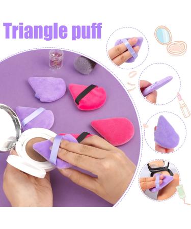 6-Piece Soft Velour Triangle Makeup Puff Set for Body and Loose Powder - Purple and Rose Red - Buy Online on GoSupps.com