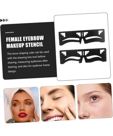 FOMIYES 10 Pcs Eyebrow Ruler Eyebrow Corrector Mini Practical Female Makeup Tool Eyebrow Trimming Labeling 1 count (Pack of 1) Blackx5pcs - Buy Online on GoSupps.com