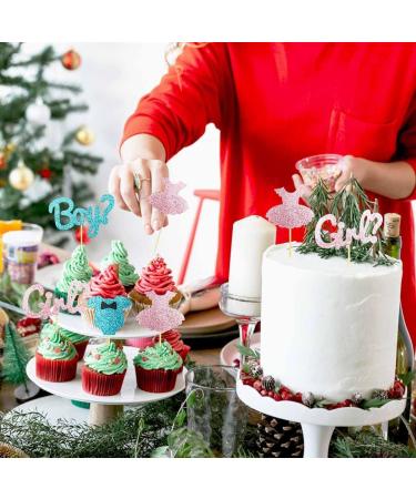 Sundecor 36Pcs Glitter Boy or Girl Cupcake Toppers Gender Reveal Party Decors Bling Pink or Blue Onesie Jumpsuit Cupcake Picks Cake Decorations for Celebrating Baby Shower Kids Birthday Party Supplies 06 Boy Or Girl - Buy Online on GoSupps.com