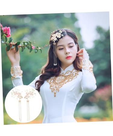 Beaupretty Flower Hair Clip Pairs antique hairpin headdress vintage chinese clip chinese style charms barrettes for girls flower tassel hairpin bride Acrylic Hanfu Hair Bows - Buy Online on GoSupps.com