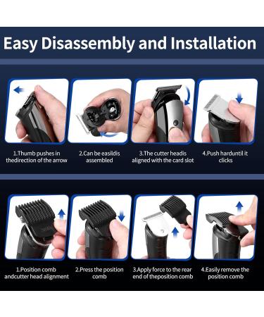 Beard Trimmer Men Eojjoisee Hair Clippers Men Nose & Ear Trimmer All-in-One Body Groomer Men Kit Cordless Rechargeable Hair Clippers with 3 Limit Combs Stainless Steel Blades (3 in 1) (Silver) - Buy Online on GoSupps.com
