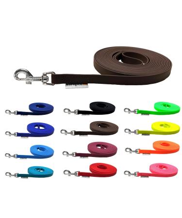 Drag line for dogs Biothane dog leash medium / large dogs width 16mm / 3m / 5m / 10m / 15m (7m with hand loop brown) 7m with hand loop brown
