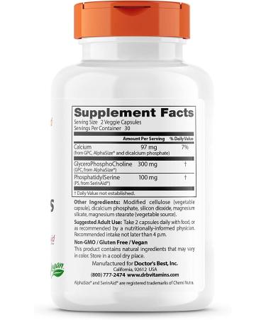 Doctor's Best Natural Brain Enhancers - Non-GMO, Vegan, Gluten Free, 60 Veggie Caps - Buy Online on GoSupps.com