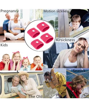Motion Sickness Relief Wristbands - 2 Pairs, Hot Pink - Anti Nausea Bracelet for Pregnancy, Sea Travel, Car Sickness - Adults & Children - Buy Online on GoSupps.com