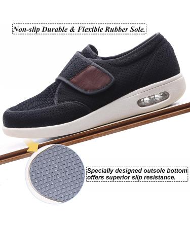 W&Le Men's Wide Width Air Cushion Walking Shoes - 12 Wide - Non-Slip Lightweight Sneakers for Diabetic Edema Plantar Fasciitis - Buy Online on GoSupps.com