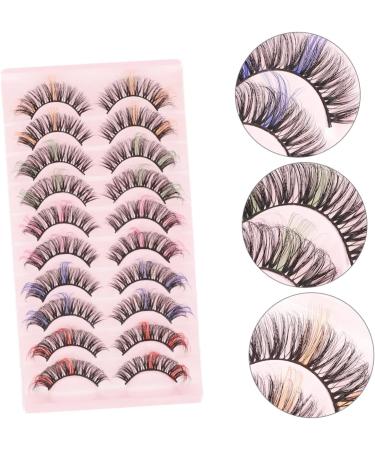 minkissy 10 Pairs Dd Volume False Eyelashes Strip Lashes Women Fake Natural Eyelashes 25 Mm Lashes Colored Eyelashes Cosmetic Eyelashes Colored Lashes Makeup Eyelashes Girl Supplies Fluffy - Buy Online on GoSupps.com
