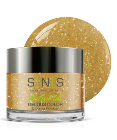 SNS Nail Dip Powder Gelous Color Dipping Powder - Champagne (Yellow Metallics/Gold Shimmer) - Long-Lasting Dip Nail Color Lasts 14 Days - Low-Odor & No UV Lamp Required - 1 OZ LV29 Champagne