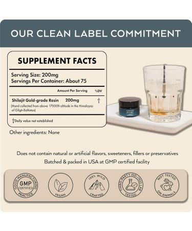 Pure Authentic Himalayan Shilajit Resin - High Potency Gold Grade Shilajit Supplement with Trace Minerals for Men and Women Natural Fulvic Acid for Energy Vitality and Immunity 15g Made in USA - Buy Online on GoSupps.com