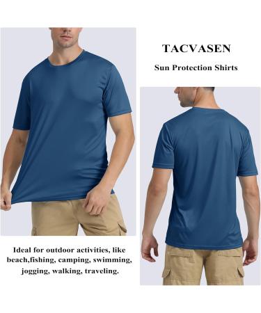 TACVASEN Men's UV Protection T-Shirt | UPF 50+ Short Sleeve Sun Tee | 3XL Indigo - International Shipping Available - Buy Online on GoSupps.com