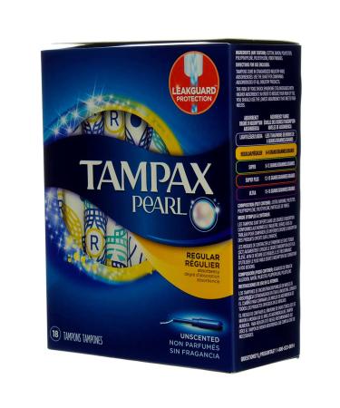Tampax Pearl Regular Unscented 18ct - Tampons for Comfort and Protection - Buy Online on GoSupps.com