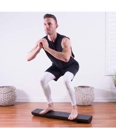 ProsourceFit Half-Round Foam Roller for Pilates, Yoga & Stretching - 36 inch Black - High Density - Buy Online on GoSupps.com