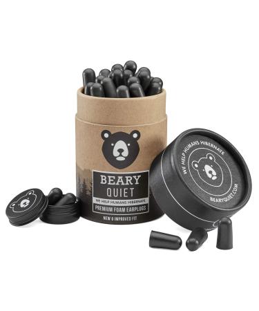 Beary Quiet Foam Ear Plugs for Sleeping and Noise Cancelling 30 Pairs Upgraded Soft Foam Earplugs for Sleeping Reusable