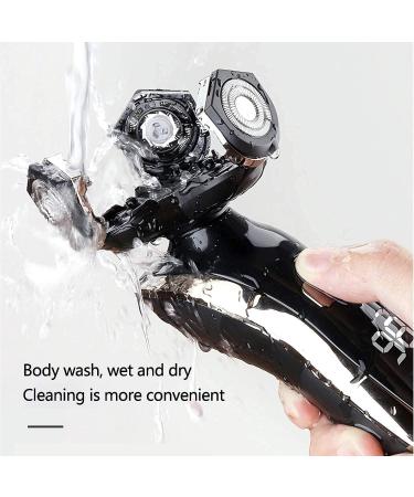 Buy Waterproof Electric Razor for Men - Cordless Rotary Shaver USB Rechargeable Includes Nose Hair Trimmer & Facial Cleansing Brush - Buy Online on GoSupps.com