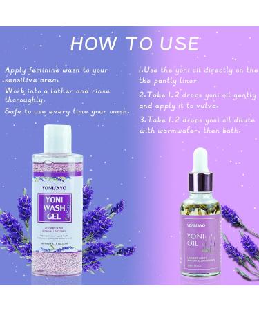 Yoni Wash & Oil Set for Women - pH Balanced Feminine Care Odor Removal Lavender Intimate Wash 30ml | Premium Feminine Hygiene - Buy Online on GoSupps.com