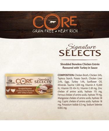 Wellness Core Signature Selects Grain-Free Wet Cat Food - High Meat Shredded Chicken & Turkey 24x79g Pack - Buy Online on GoSupps.com