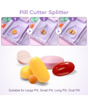 Toplive Portable 3-in-1 Pill Cutter Grinder & Holder | Accurate Medication Crusher for All Pills - Perfect for Elderly Kids & Pets - Purple - Buy Online on GoSupps.com